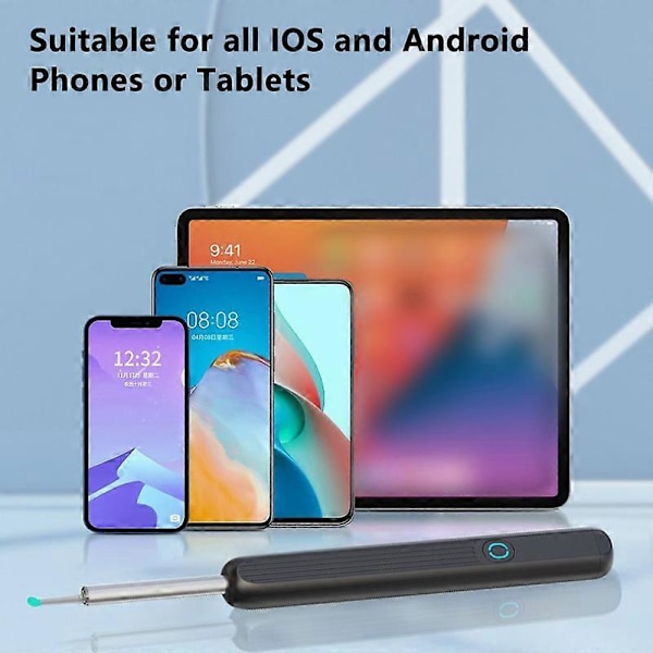 Trådløs Smart Visuel Ørerenser USB WiFi Otoskop TW1 Ørevoksfjernelsessæt med Kamera Øre Endoskop HD 1080P til iPhone iPad Android White