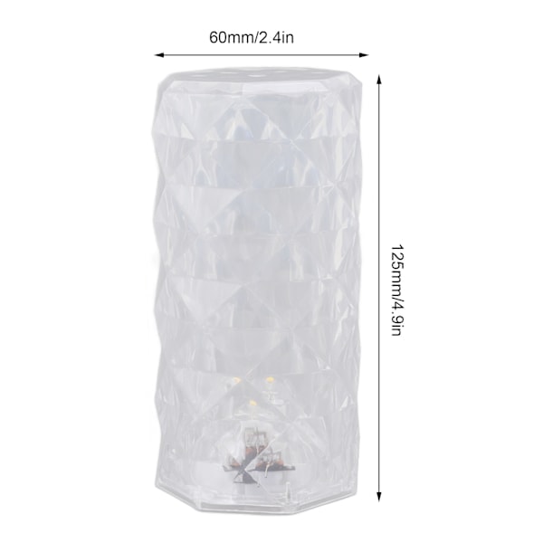 Kristallbordlampa IP54 Vattentät Transparent Mini LED Kristallbordlampa för Sovrum Hem Sängbord Varmvit
