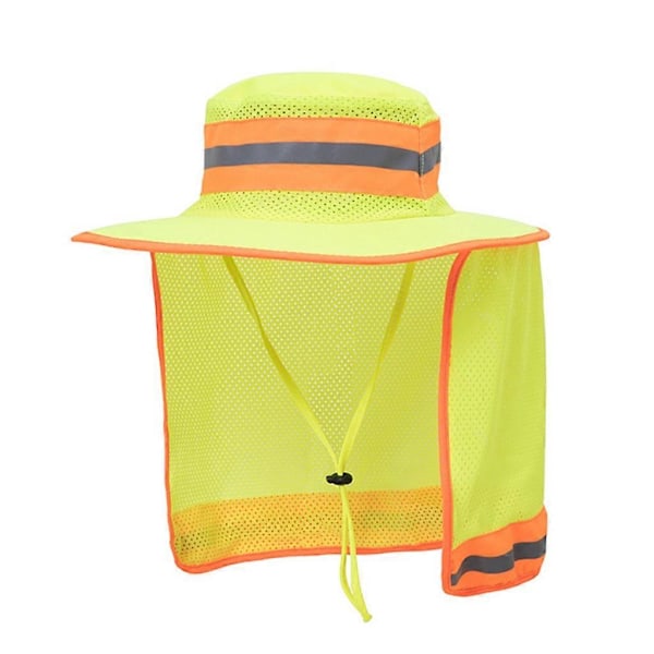 Rangerhatt med hög synlighet, hinkhatt med nackklaff, reflekterande säkerhetshatt Yellow