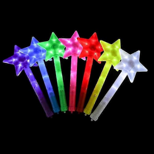 Lysende tryllestav leketøy LED Glow Sticks magiske staver med 3 lysmoduser for bryllup Yellow