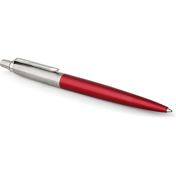 Kulspetspenna | med kromdetaljer | Medium spets svart bläck Royal Red
