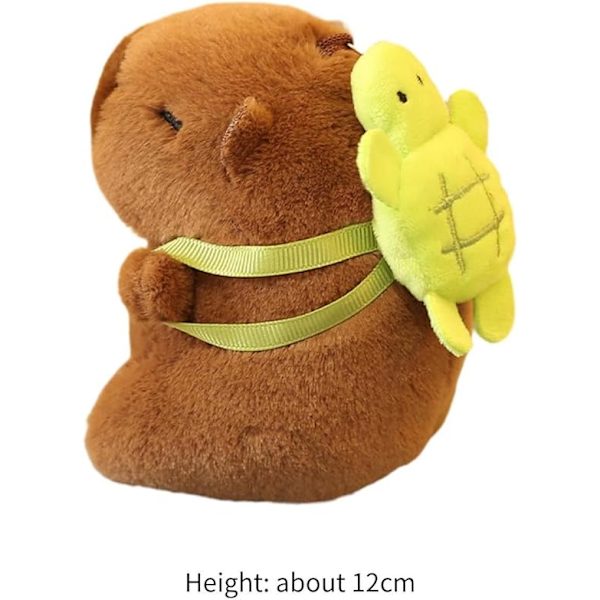 Kapibara-Plush-Avaimenperä Täytetyt Eläimet Avaimenperä Syntymäpäivälahja Pehmeä Realistinen Koristeellinen Reppu-Laukku Ripustus Tytöille Pojille Turtle