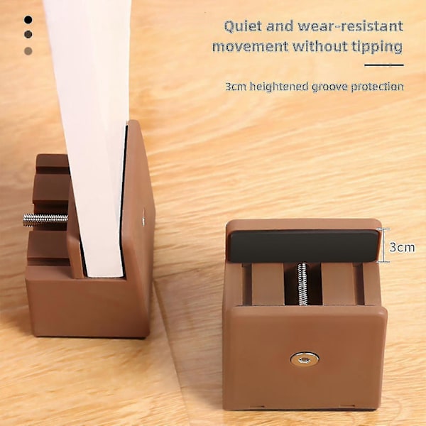 4x Sängmöbelhöjare 5/10cm Tunga Justerbara Skrivbordslyft Benförlängning Brown 10cm
