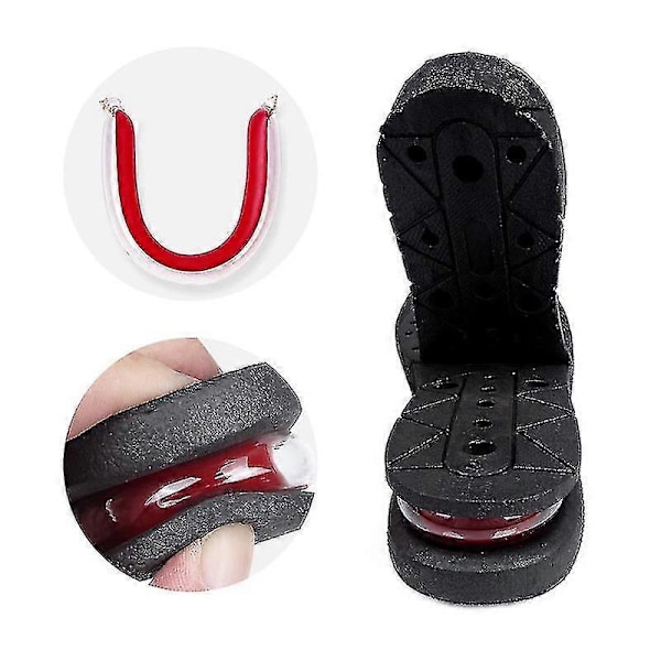 Unisex 3cm 5cm 7cm eller 9cm Hælhøyde Økende Sko Løft Innersåle Innlegg (Svart) 1 Layer(3cm)