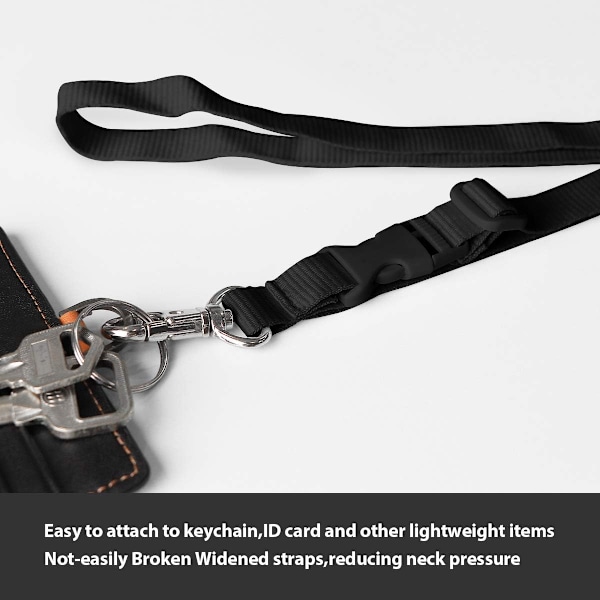1 stk Mobiltelefon Lanyard Stropp Veskeholder med Avtakbar Halsstropp Universal for Smartphone iPhone 8,7 6S iPhone 6S Plus Black