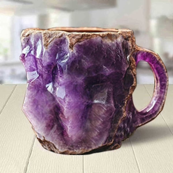 Mineral Crystal Kaffe Koppar, Flerfärgad Mineral Crystal Kaffekopp, Elegant Kristallgåva För Hem & Kontor HET