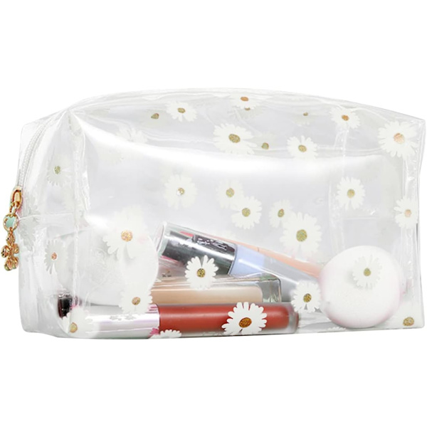 Endast väska Klar Pennfodral, Plast Stor Transparent Pennfodral Dragkedja Penna Pennväska Påse Resa Kosmetisk Sminkväska White