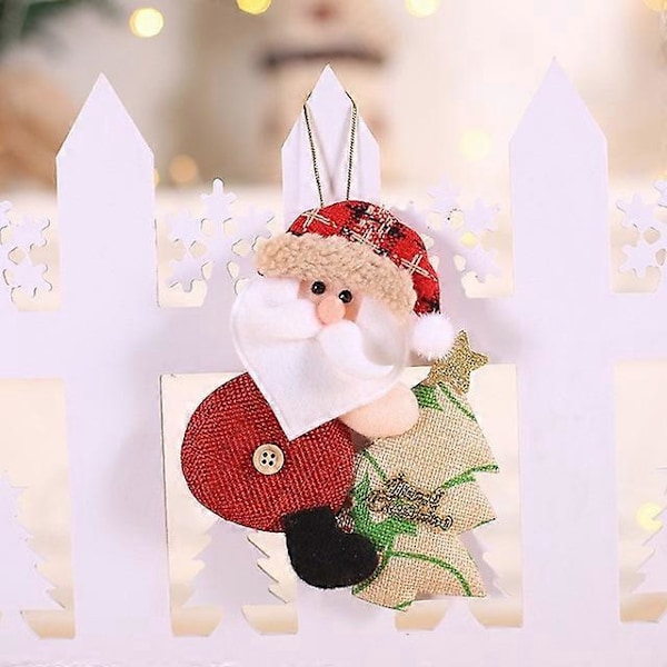 12/1 stk. Juleplys Dukke Ornamenter Julemand Snemand Juletræ Hængende Vedhæng Hjem Jule Nytår Fest Dekorationer Gaver 03-D(14x13cm)