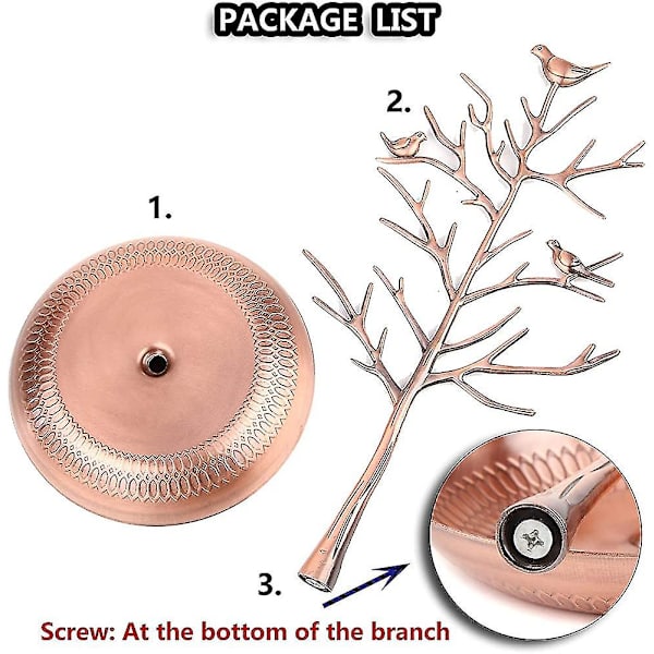 Creative Bird Tree Smycken Display Ram Örhänge Ram Armband Ram Halsband Smycken Metall Display Prop