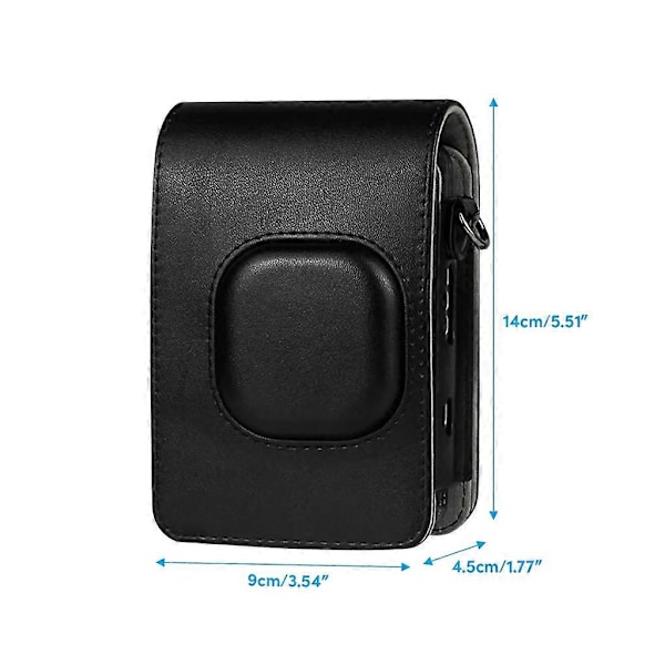 Kameraväska för Mini LiPlay PU-läder Skydd med axelrem Shadow black