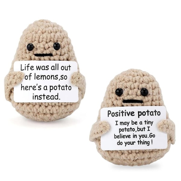 3\" Mini Rolig Positiv Livspotatis, Uppmuntrande Intressant Stickad 1St Positiv Potatis 1Pc Positive Potato