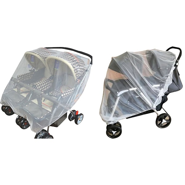 Dobbelt Barnevognsmyggenet Insektsnet til Autostol Tvilling Pram Mesh Cover Style 1