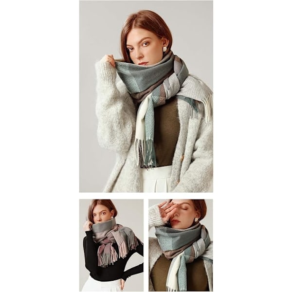 Dame XXL vinter skjerf høst overdimensjonert skulderskjerf dame pledd skjerf poncho lang skjerf kappe 1 myk og komfortabel 70 cm x 180 cm