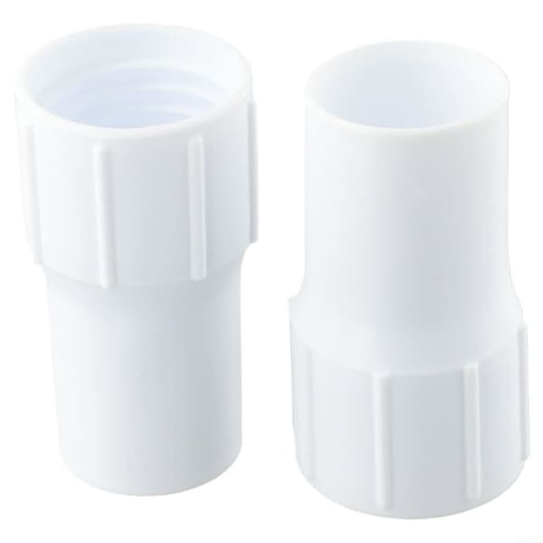 Set med 2 plastmuffar 38 mm för poolsugslang – vattentäta skruvkopplingar