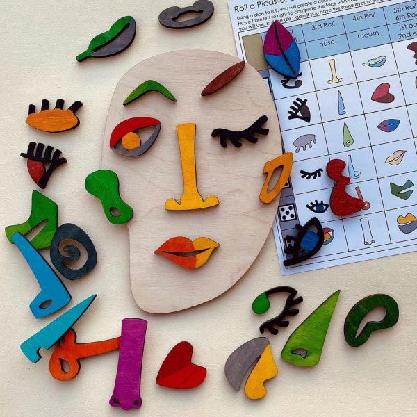 pedagogiska leksaker trä uttryck matchande pussel