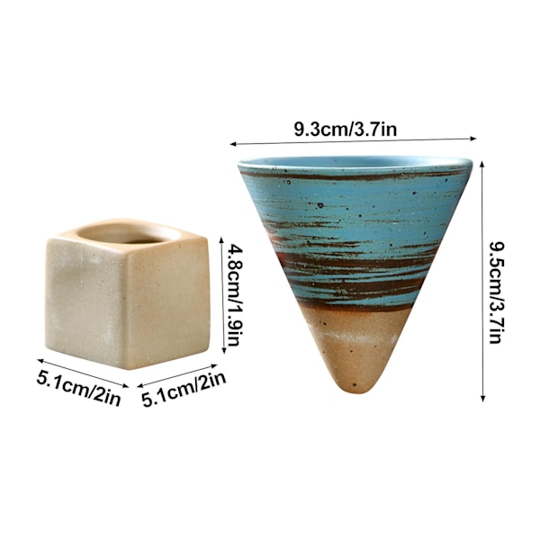 200 ml Keramiske Krus Kegle Tragte Te Cappuccino Kaffekopper med Base Funktionel Kunst white