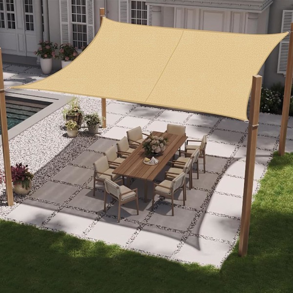 Rektangulær solsejl markise 4x5m vandtæt UV-beskyttelse vindtæt til terrasse have