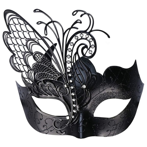 Fjäril Rhinestone Metall Venetiansk Dammask för M