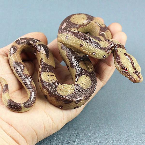 Simuleringsdjurmodell Plast Låtsassnok för Docka Halloweenfest Läskig Prank Snok Leksak Stor Python Snok Modell Golden python