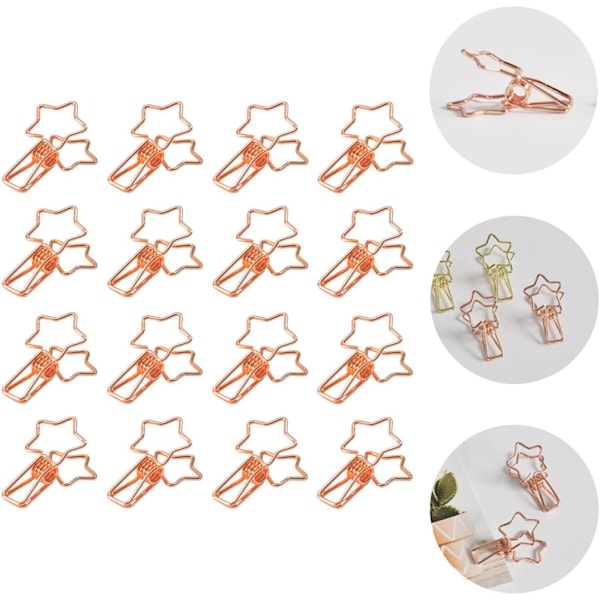 Klips Merktavle Bordholdere Metall Fil Klesklyper Festesystem Papir Tommel Vindtett Bilde Stativ Bordnummer Stativ Foldback Kontormapper Rose Goldx2pcs