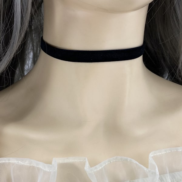 Bohemsk fløyel choker langt bånd sateng blomst krage halskjede sexy svart kamelia choker kostyme smykker tilbehør for kvinner og jenter 3