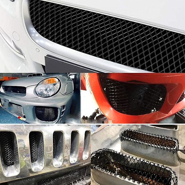 Bilgrill Mesh Aluminium Bil Race Grill Nät Ventil Tuning Hållbar Honeycombs Mesh Grill Enkel Installation för Bil Silver hexagon 6 12MM