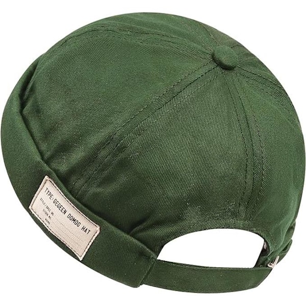 Retro Bomullskeps för Kvinnor och Män, Justerbar Grön Hatt
