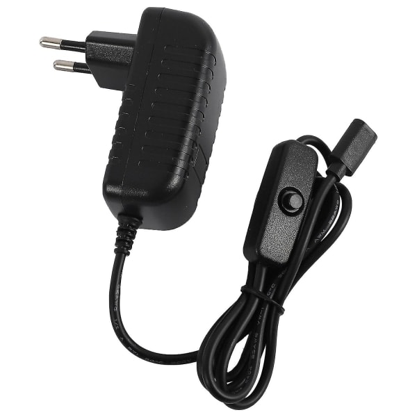 AC-adapter för 4b Strömförsörjning 5V 3A Typ-C med På/Av-knapp USB-C Laddare EU-kontakt Ft