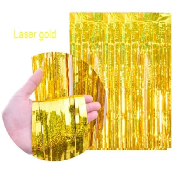 Glittergardin, dørgardin - 2m*1m Rose Gold