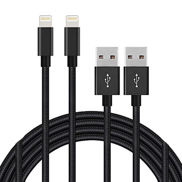 2-pack 3 meter Lightning-kabel Svart