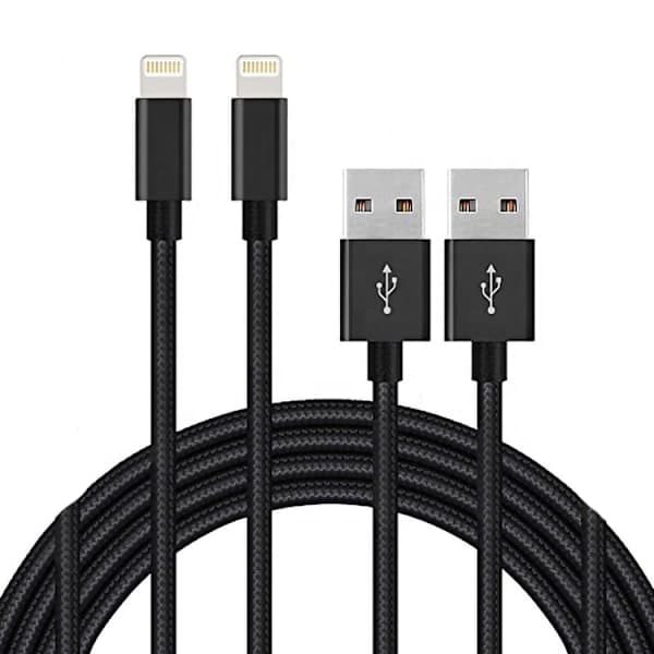 2-pakning 3 meter Lightning-kabel svart