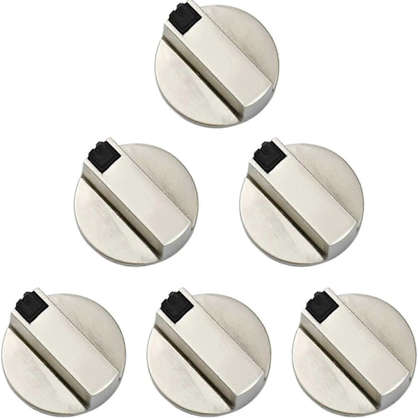 6 Stycken Hob Knob, Universella 6 mm Knappar för Kontrollbrytare för Kökspis Gasspis Matlagningsugn