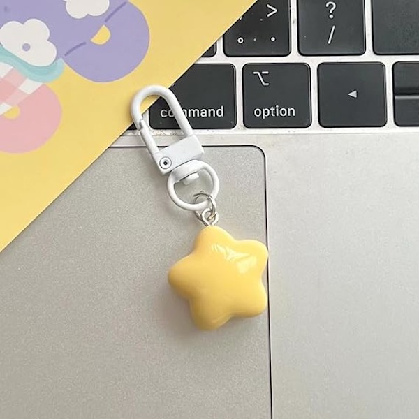 Kannettava Käsilaukun Koriste Monipuolinen Avaimenperä Tähti-riipus Makroniväri Avaimenperä Lompakon Ristiriipus Perhe Kiitospäivä Yellow