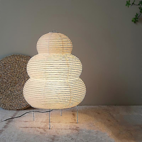 Japansk Kreativ Stativ Golvlampa Sovrum Sängbord Skrivbord Vit Ris Papper Bordslampa Hem Hotell Loft Belysning Dekorativ Stå-lampa-Yvan Circle Lamp EU Plug