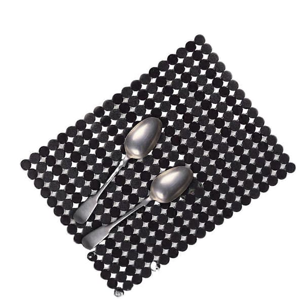 2 st God Grepp Diskbänksmatta för Kök Stor Multifunktionell PVC Diskbänksmatta Skydd för Hem Badrum Solid Black