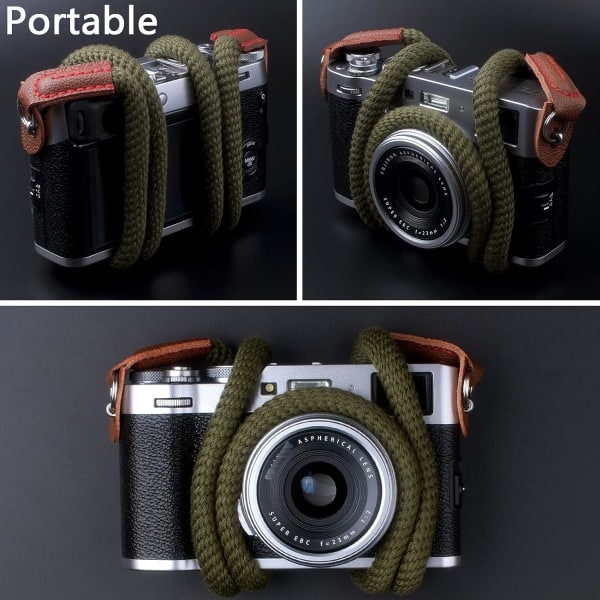 Mjuk Kamerarem, Axelrem Kompatibel med Sony A6600 A6400 A6000 A6300 A6500 A5100 RXIR II RX10 X100F X-T30 X-T20 X-T3 X-T2 Kamera Grön