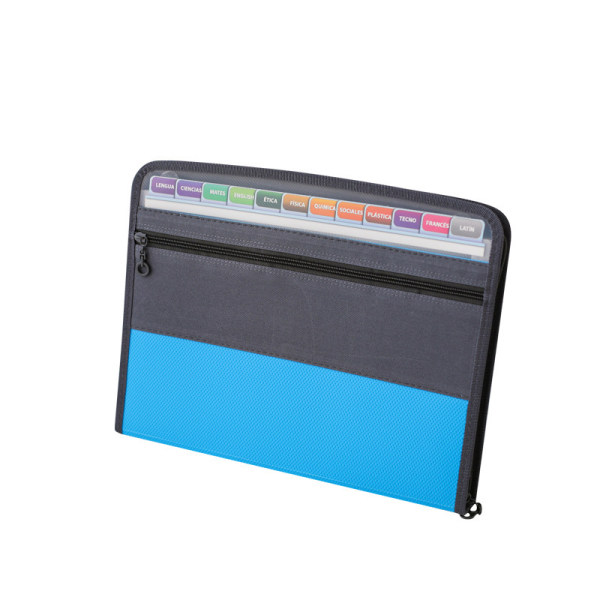 1pc 13 Pockets Zippered Expanding Folder A4 Plastic Folder Waterproof And Sturdy Folder