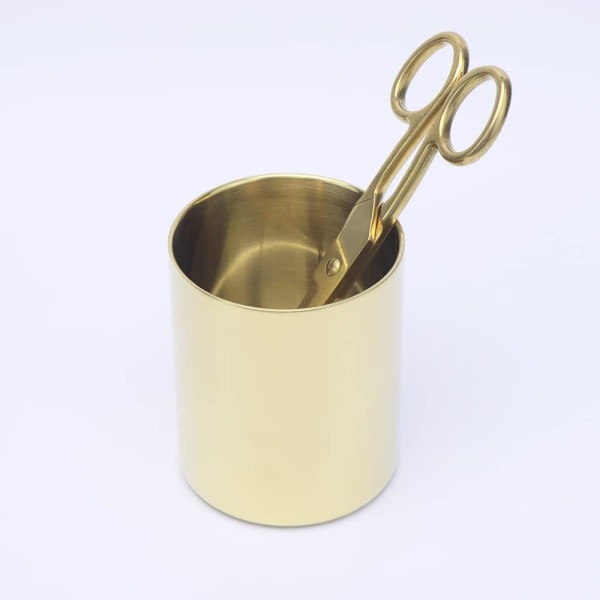 Guld Blyantsholder Kop Pen Pot Kosmetik Pensler Holder 3mm Dobbeltlags Super Tyk Gylden Makeup Penselholdere Blomst Vase