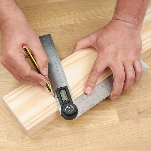 Digital Vinkelmåler - 1 Stykke - Rustfritt Stål - Måler 360 Grader - Trearbeid og Konstruksjon