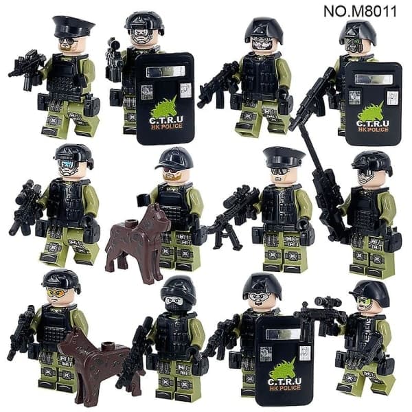 Militärserie Byggleksaker 12 Minifigurer