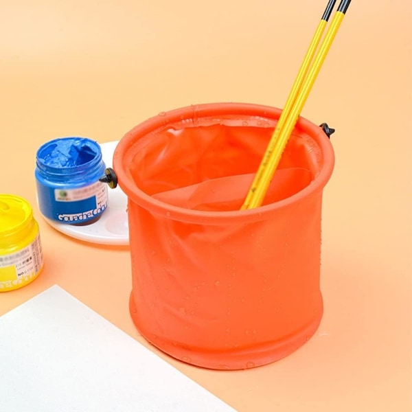 1,5l Vikbar Hink Mini Vikbar Vattenbehållare Multifunktionell Lätt Vikbar Vattenhink Orange
