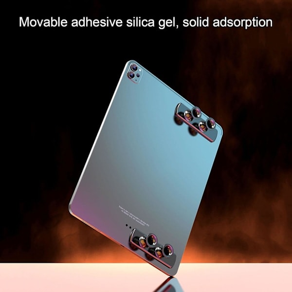 stk Silikone tablet greb, seks fingre, skridsikker, greb holder, håndstøtte Grey