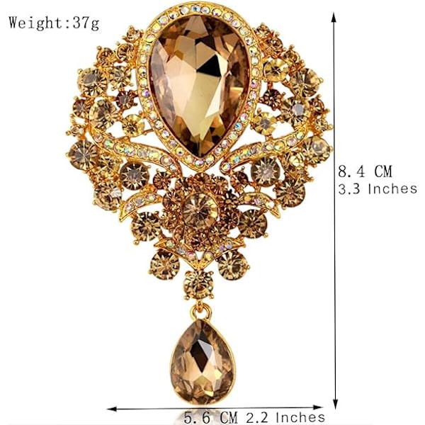 Broscher Emalj Brosch för Män Kvinnor Retro Strass Slipstift Kläder Hatt Dekoration Gold