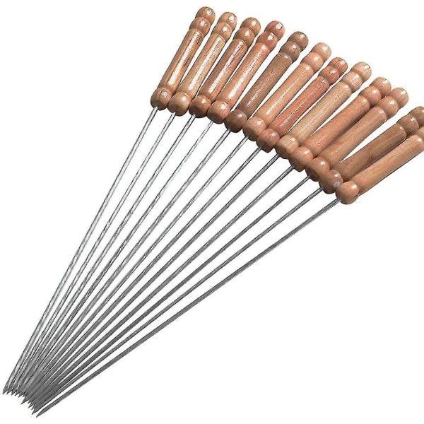 Barbecue skewer for grilling stainless steel grill sticks with wooden handles