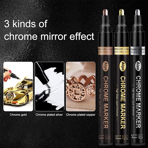 Vandtæt Marker Pen med Høj Glans DIY Tilbehør Flydende Krom Maling Pen til Model Bronze C