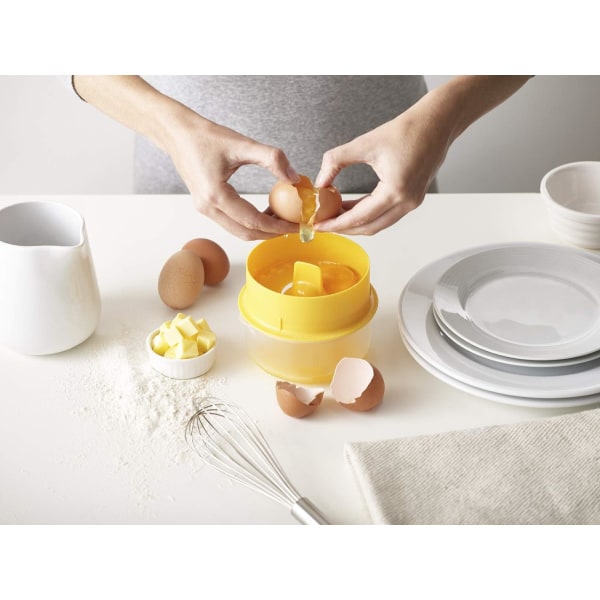 Äggavskiljare Bekväm äggula vit avdelare med uppsamlingsskål Stor kapacitet Praktisk (gul)