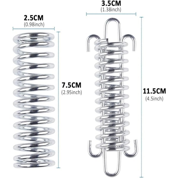 10-pack rostfria spännfjädrar för markisfäste