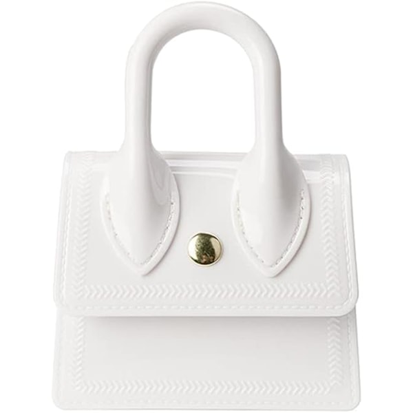 Damer Skuldervesker - Søte Quiltede Lærvesker - Små Håndvesker - Tote Messenger Vesker - Satchel for Tenåringsjenter White