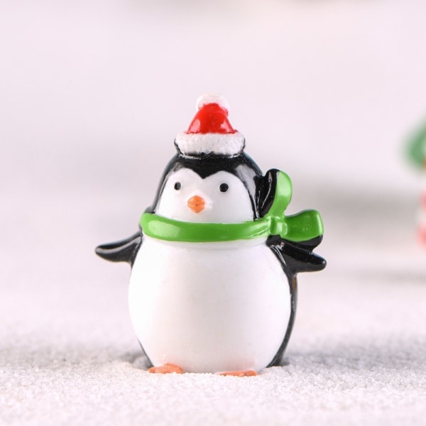 Desktop Pingvin Ornamenter Leke DIY Mikrolandskap Pingvin Miniatyr Jul