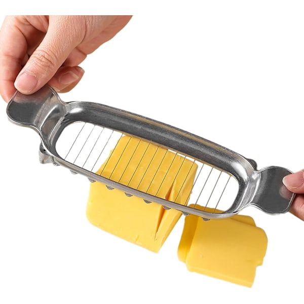 Butter Cutter - Cheese Wire Cutter, Cheese Slicer, Stainless Steel Butter Cutter, Dice Cutter, Food Grade Cheese, Safe Block Cheese Cutter for Kitchen